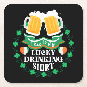 Dessous-de-verre Carré En Papier C'est ma Saint-Patrick de bière Lucky Drinking