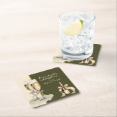 Dessous-de-verre Carré En Papier C'est une double fête de Champagne d'or (En situation)