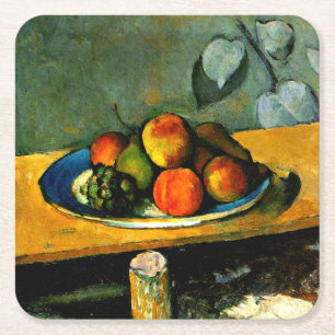 Dessous-de-verre Carré En Papier Cezanne - Pêche, poires et raisins