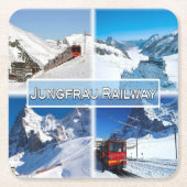 Dessous-de-verre Carré En Papier CH Suisse - Chemin de fer Jungfrau (Devant)