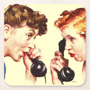 Dessous-de-verre Carré En Papier Chaîne de bavardage