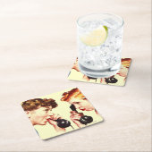 Dessous-de-verre Carré En Papier Chaîne de ragots (En situation)