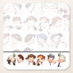 Dessous-de-verre Carré En Papier Chaîne du bavardage 4