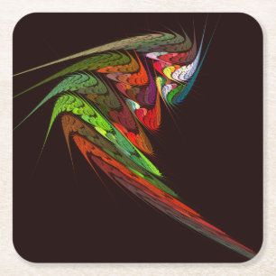 Dessous-de-verre Carré En Papier Chameleon Art Abstrait
