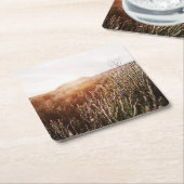 Dessous-de-verre Carré En Papier Champ d'herbe Boho N'importe quelle occasion (Incliné)