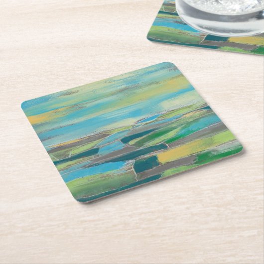 Dessous-de-verre Carré En Papier Champ fragmenté I (Incliné)