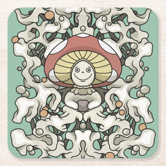 Dessous-de-verre Carré En Papier Champagne (Devant)