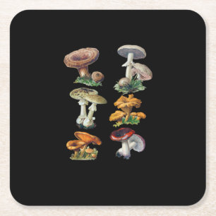 Dessous-de-verre Carré En Papier Champignons Cottagecore Goblincore Esthétique Cham