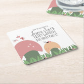 Dessous-de-verre Carré En Papier Champignons du jardin de fées Ladybugs Papillons (Incliné)