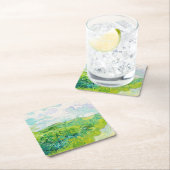 Dessous-de-verre Carré En Papier Champs de blé vert, Van Gogh (En situation)