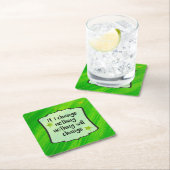 Dessous-de-verre Carré En Papier Changement positif Affirmation Motivation verte (En situation)
