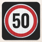 Dessous-de-verre Carré En Papier CHANGER AGE fête d'anniversaire avec panneau routi (Devant)