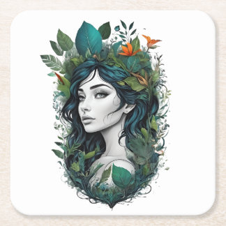 Dessous-de-verre Carré En Papier chanson forestière