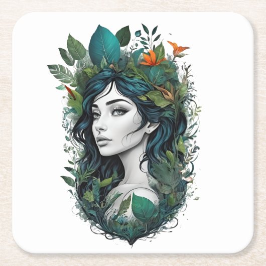 Dessous-de-verre Carré En Papier chanson forestière (Devant)