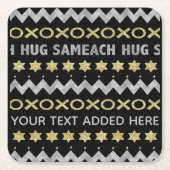Dessous-de-verre Carré En Papier Chanukah Hug Sameach (Devant)