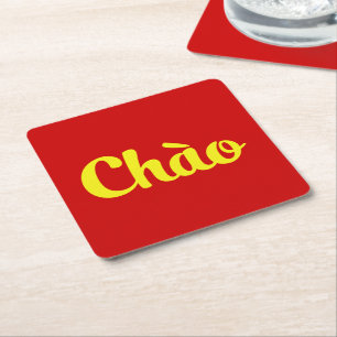 Dessous-de-verre Carré En Papier Chào / Hello ~ Vietnam / Vietnamien / Tiêt Viêt