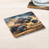 Dessous-de-verre Carré En Papier Chaos on Wheels : Monster Truck Smash Derby, (Incliné)