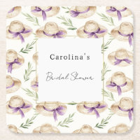 Chapeaux Crème Rubans Violets Baby Shower