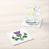 Dessous-de-verre Carré En Papier Chardon d'emblème écossais (En situation)