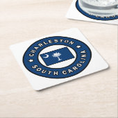 Dessous-de-verre Carré En Papier Charleston Caroline du Sud (Incliné)