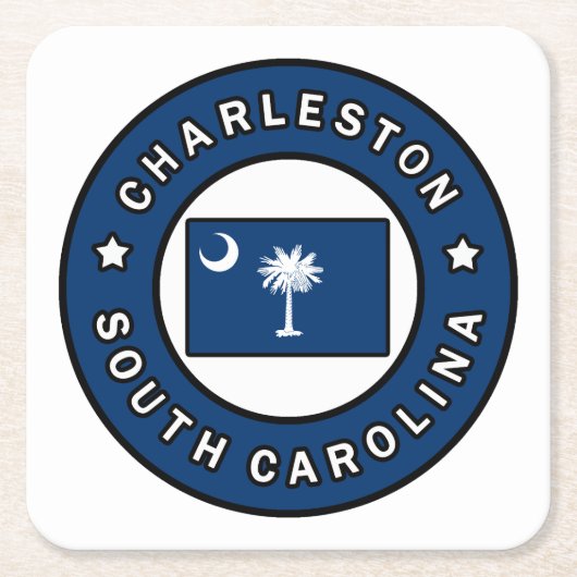 Dessous-de-verre Carré En Papier Charleston Caroline du Sud (Devant)