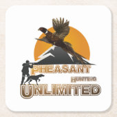 Dessous-de-verre Carré En Papier Chasse de faisan illimitée (Devant)