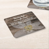 Dessous-de-verre Carré En Papier Chasse photo Mariage personnalisée (Incliné)