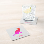 Dessous-de-verre Carré En Papier Chat à l'ombre (En situation)