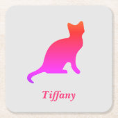 Dessous-de-verre Carré En Papier Chat à l'ombre (Devant)