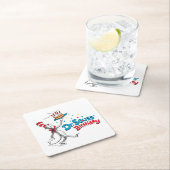 Dessous-de-verre Carré En Papier Chat dans le Casquette | Anniversaire du Dr Seuss (En situation)