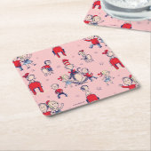 Dessous-de-verre Carré En Papier Chat Dans Le Casquette | Avec Motif pour enfants (Incliné)