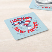 Dessous-de-verre Carré En Papier Chat Dans Le Casquette Je Connais Quelques Nouvell (Incliné)