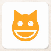 Dessous-de-verre Carré En Papier Chat Emoji souriant (Devant)