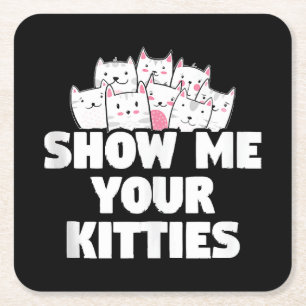 Dessous-de-verre Carré En Papier Chat Montre-moi tes chatons