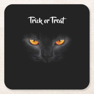 Dessous-de-verre Carré En Papier Chat noir Halloween
