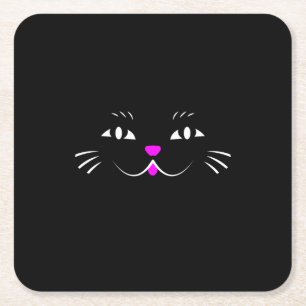 Dessous-de-verre Carré En Papier Chat noir vous observant