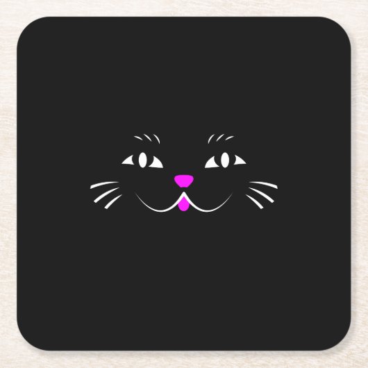 Dessous-de-verre Carré En Papier Chat noir vous observant (Devant)