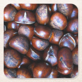 Dessous-de-verre Carré En Papier Châtaignes (Devant)