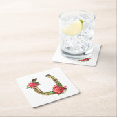 Dessous-de-verre Carré En Papier Chauffage de fer à cheval (En situation)