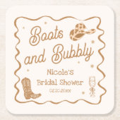 Dessous-de-verre Carré En Papier Chaussures et Bubby Fête de Mariage (Devant)