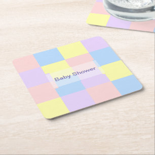 Dessous-de-verre Carré En Papier Checkers Pastel Spring