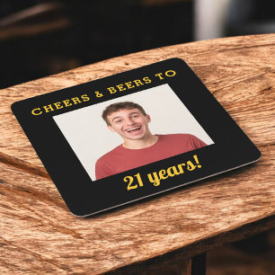 Dessous-de-verre Carré En Papier Cheers & Beers 21e anniversaire Photo Milestone
