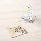 Dessous-de-verre Carré En Papier Cheetah (En situation)