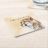 Dessous-de-verre Carré En Papier Cheetah (Incliné)