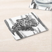 Dessous-de-verre Carré En Papier Cheetah Portrait (Incliné)