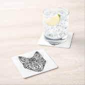 Dessous-de-verre Carré En Papier Chef inspiré de loup (En situation)