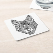 Dessous-de-verre Carré En Papier Chef inspiré de loup (Incliné)