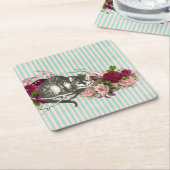 Dessous-de-verre Carré En Papier Cheshire Cat Collage (Incliné)