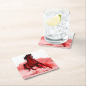 Dessous-de-verre Carré En Papier Cheval de course (En situation)