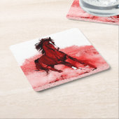 Dessous-de-verre Carré En Papier Cheval de course (Incliné)